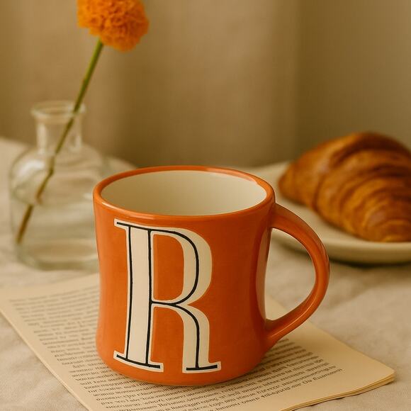 Anthropologie Colorway Mia Hand-Painted Monogram Mug – Choose Letter K, M or R - Picture 12 of 16